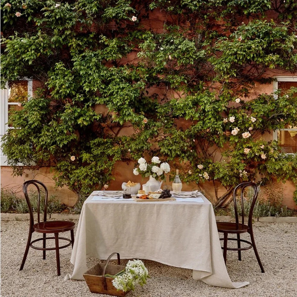 HEAVEN HOME tablecloth 100% linen 84”x 58”.2 - Picture 3 of 12